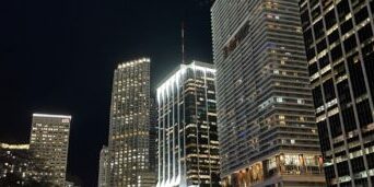 A night time images of Miami landscape.
